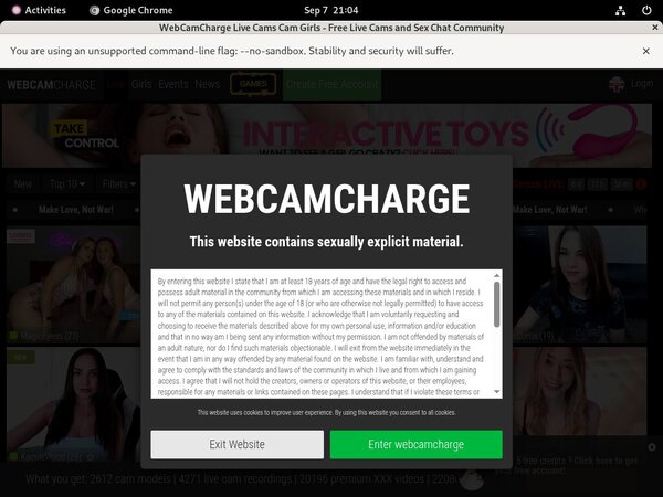 Webcam Charge Working Account